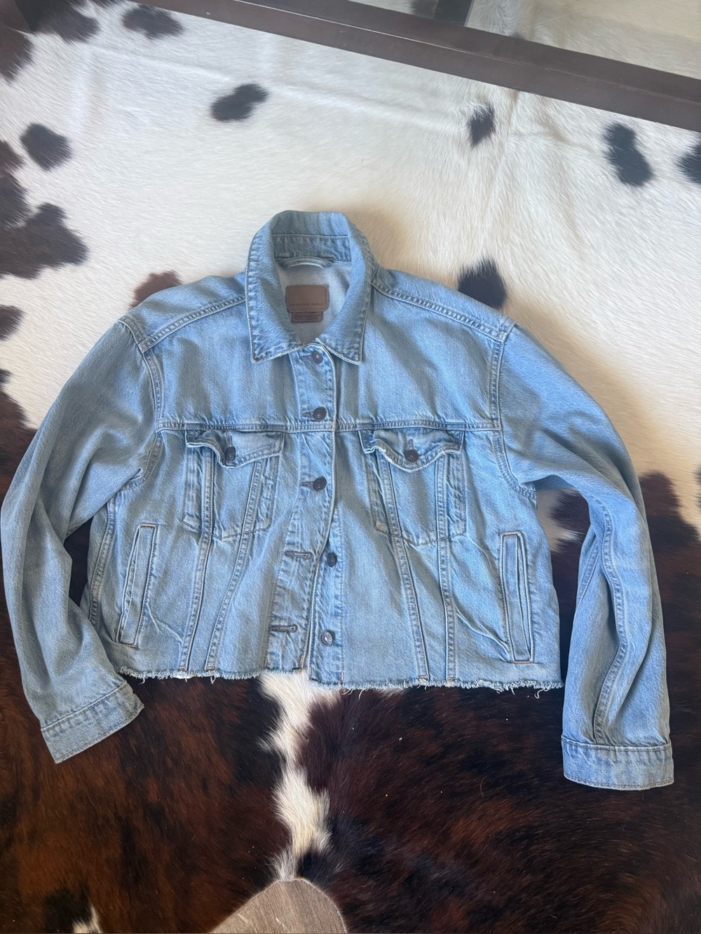 American Eagle cropped Light Blue Denim Jacket - Women